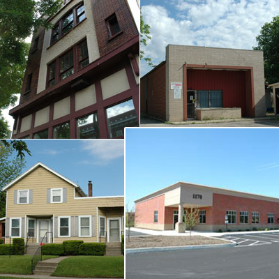 Clockwise from lower left: our first, second, third, and current buildings