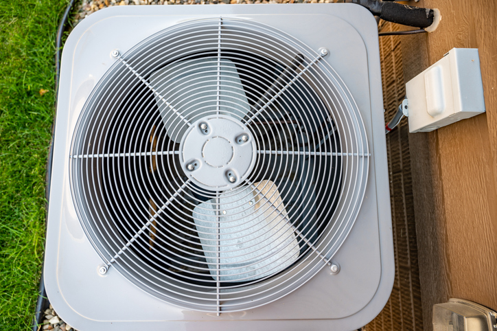 Top view of a residential AC fan