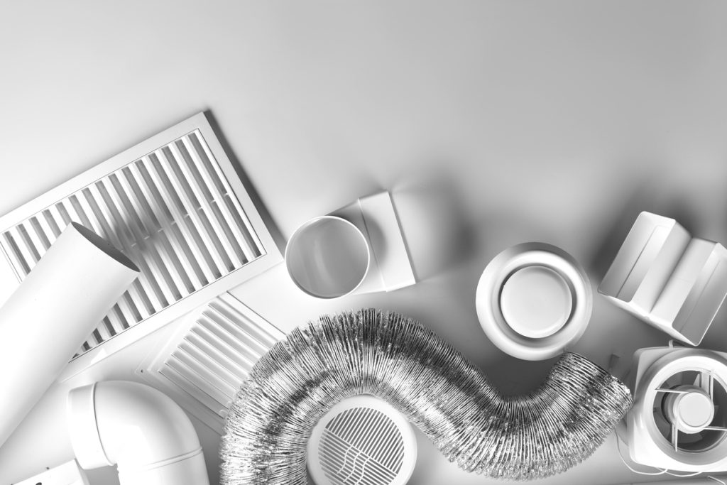 ventilation system components on white background top view ventilation system components on white background top view